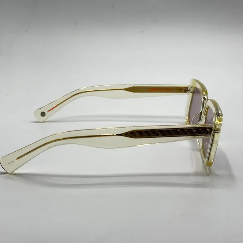 Garrett Leight Sunglasses GL3030 PG Pure Glass Rectangle Frame Plum Lens
